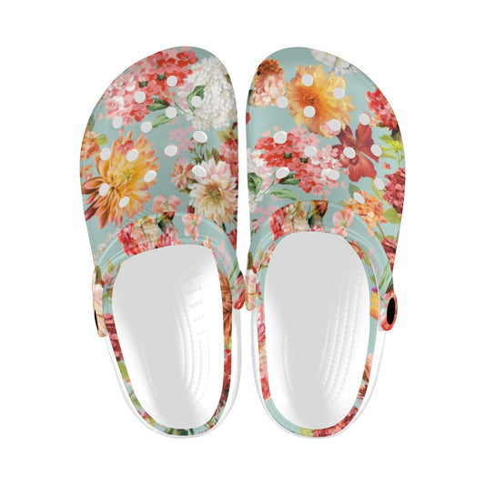 Spring Corals Floral Clogs