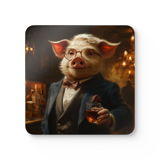 Gilbert Pig Corkwood Coaster Set