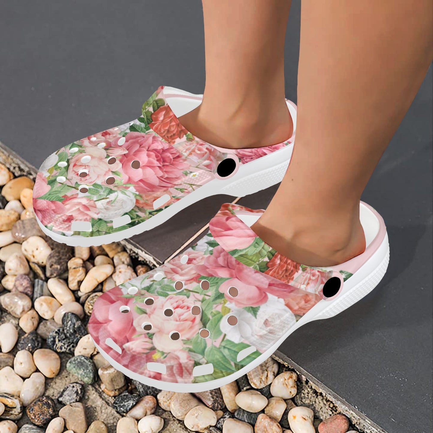 Peach Roses Custom Clogs