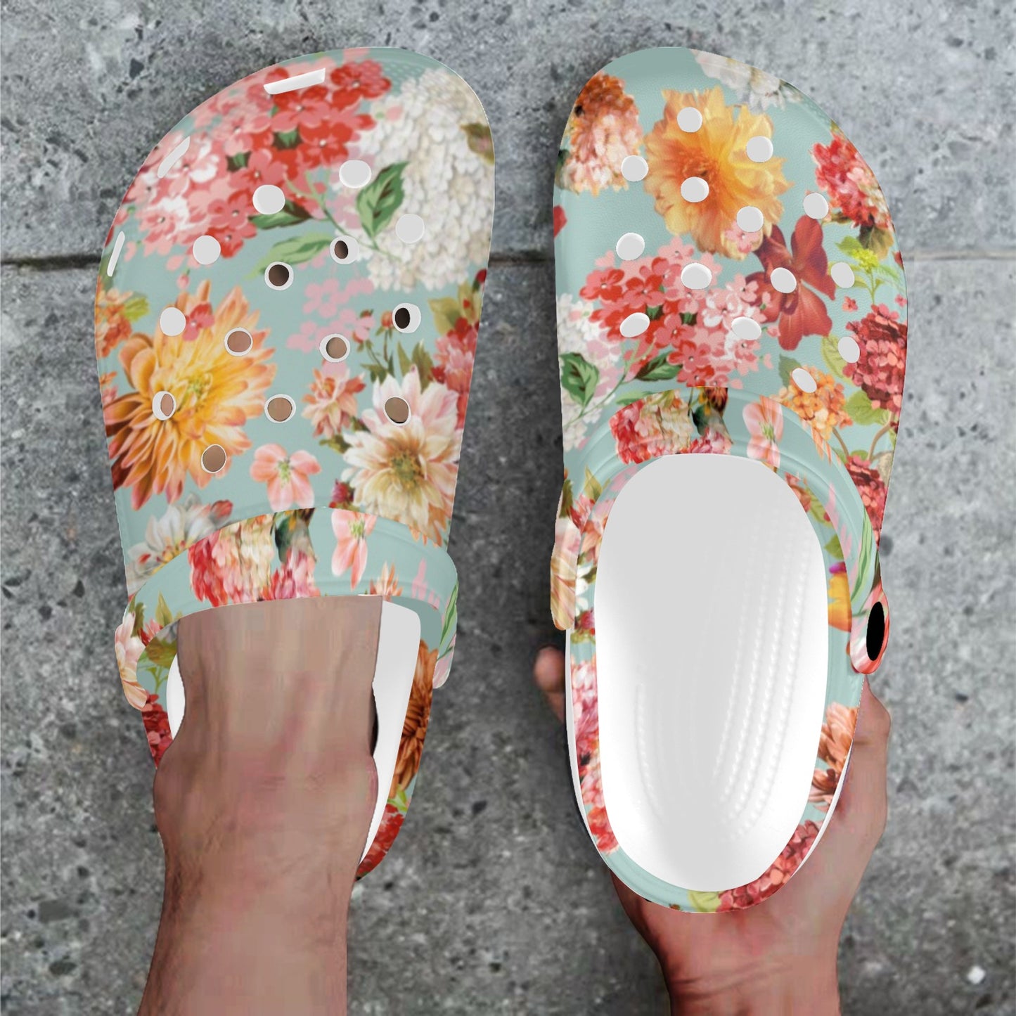Spring Corals Floral Clogs