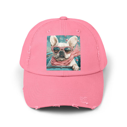 T-Bird Frenchie Unisex Distressed Cap