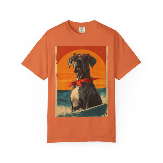 Sam the Surfer Dog Unisex Garment-Dyed T-shirt