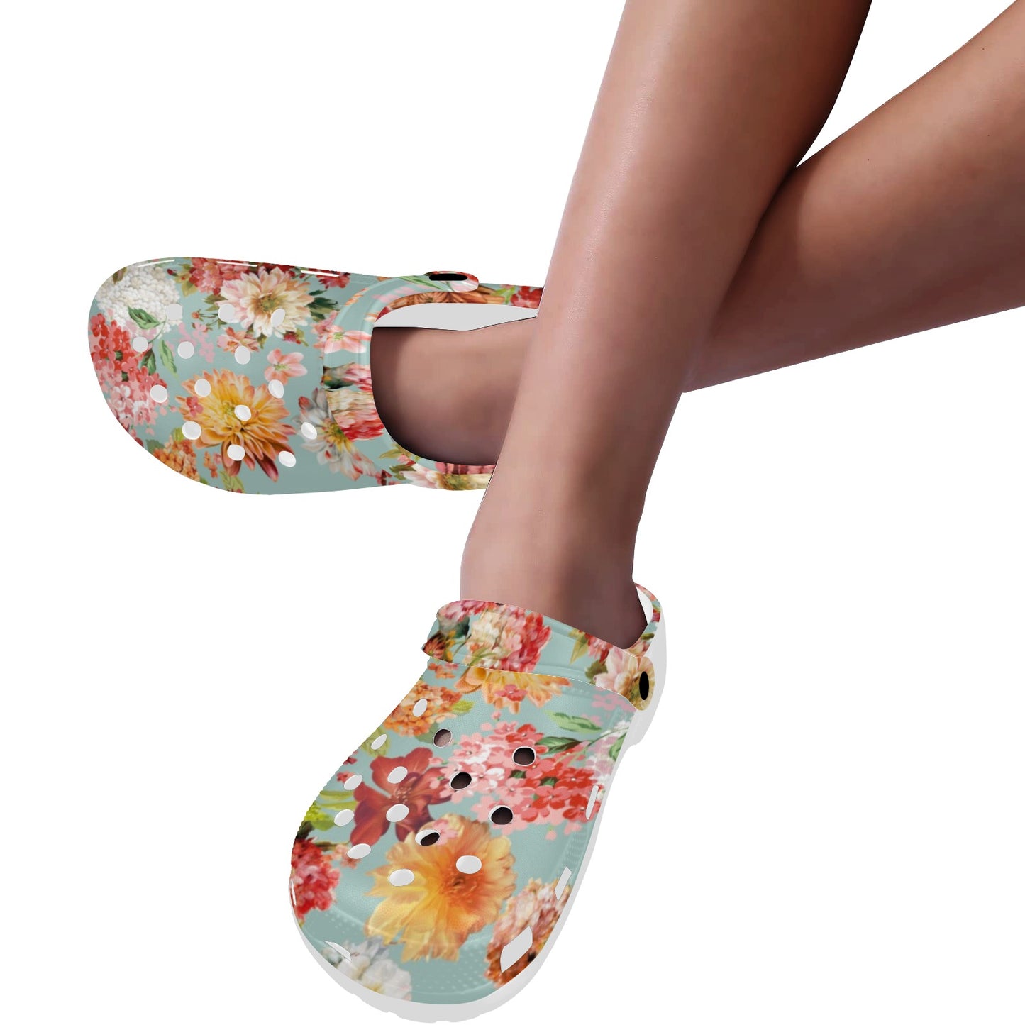 Spring Corals Floral Clogs