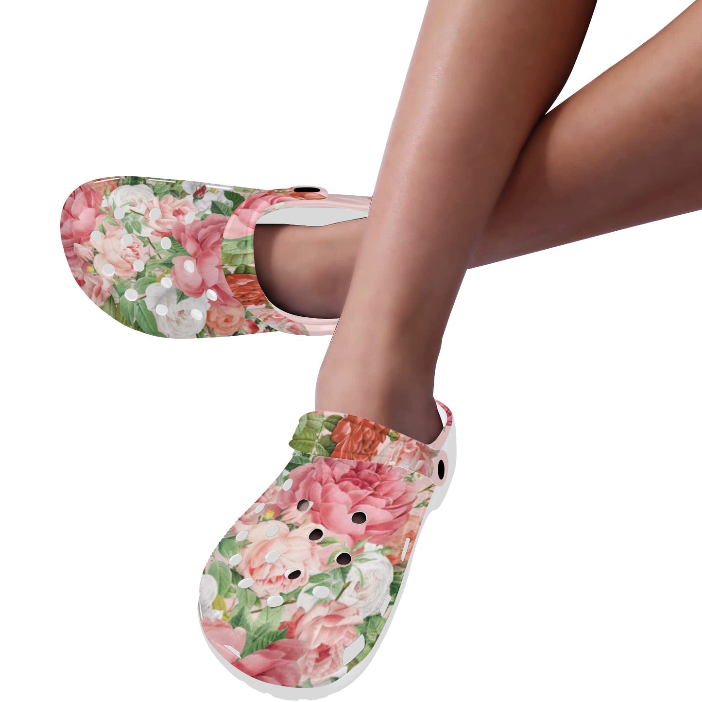 Peach Roses Custom Clogs