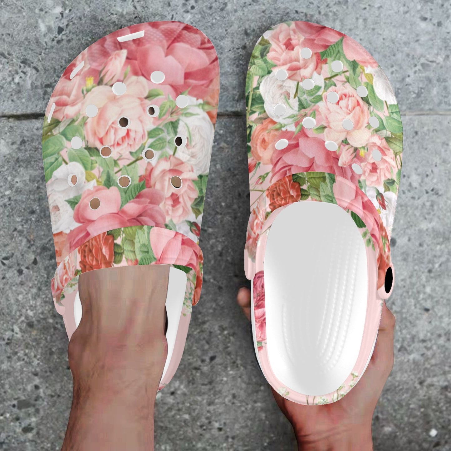 Peach Roses Custom Clogs