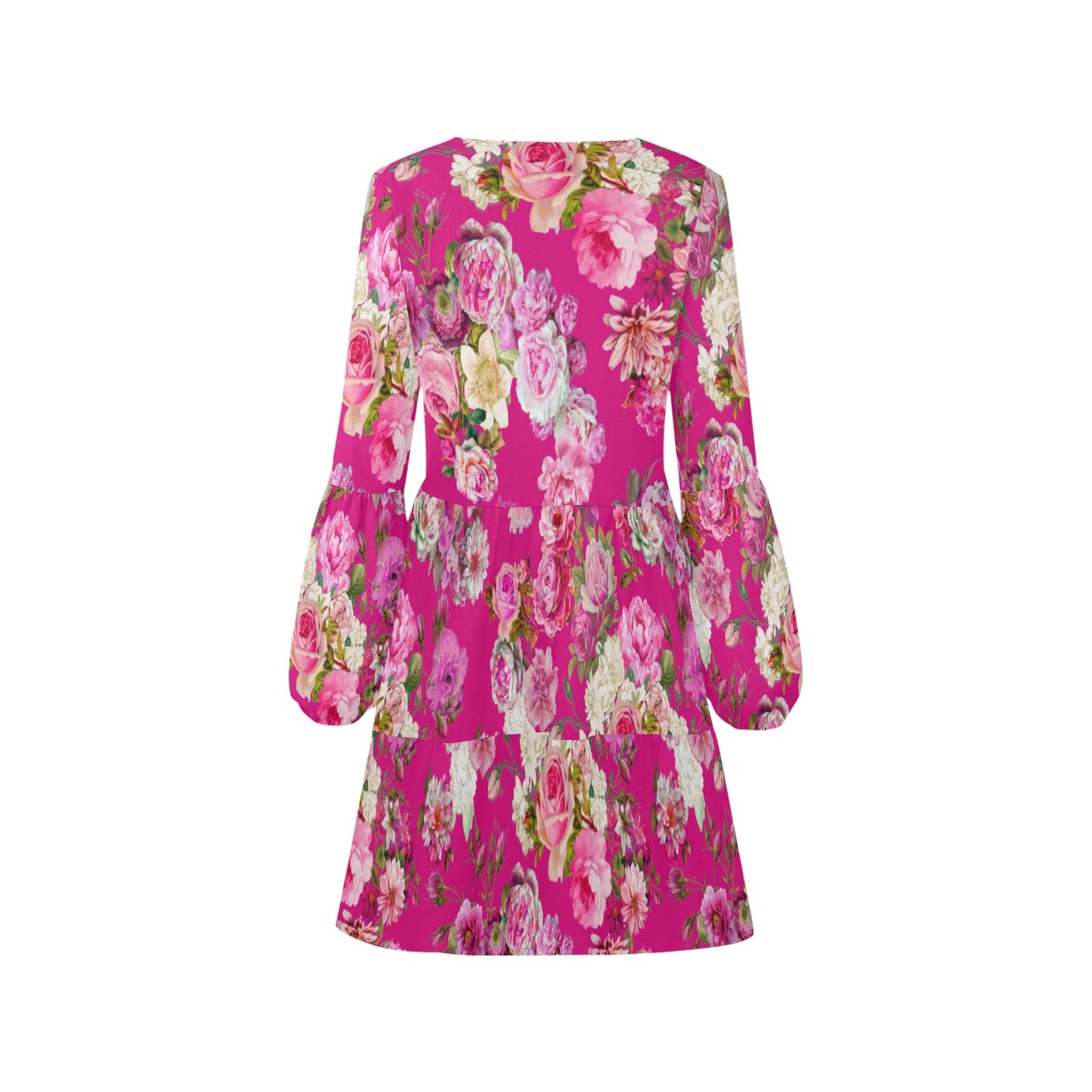 Showgirl Pink Floral Tiered Dress