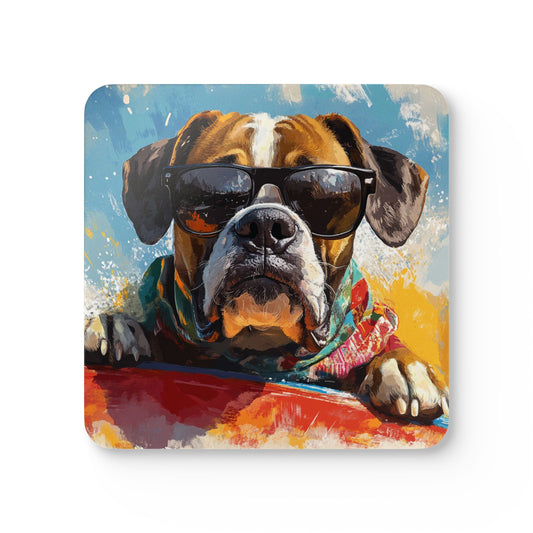 Bob the Boxer Corkwood Coaster Set