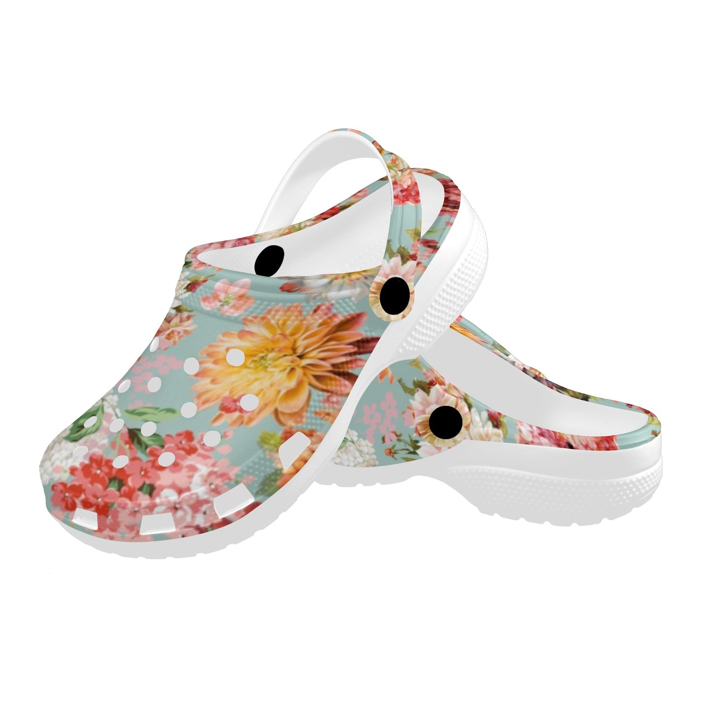 Spring Corals Floral Clogs