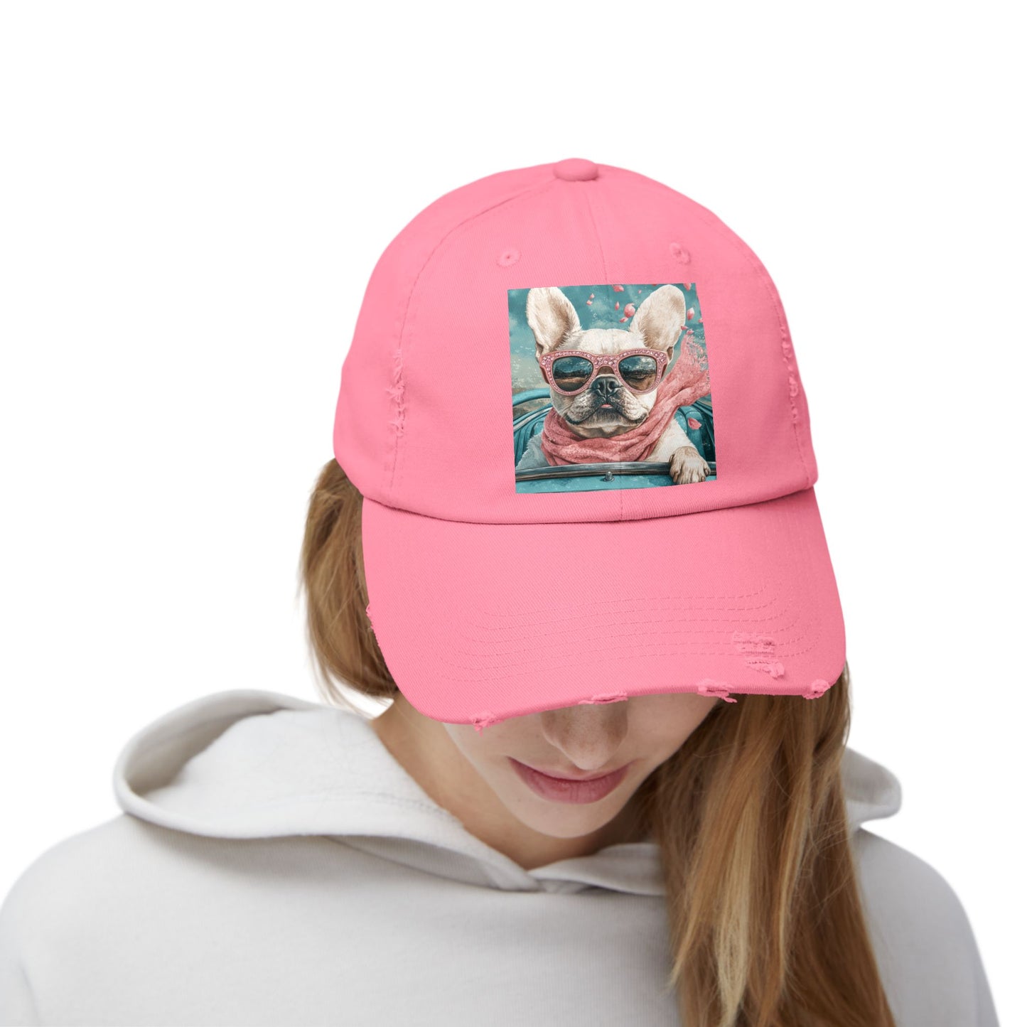 T-Bird Frenchie Unisex Distressed Cap