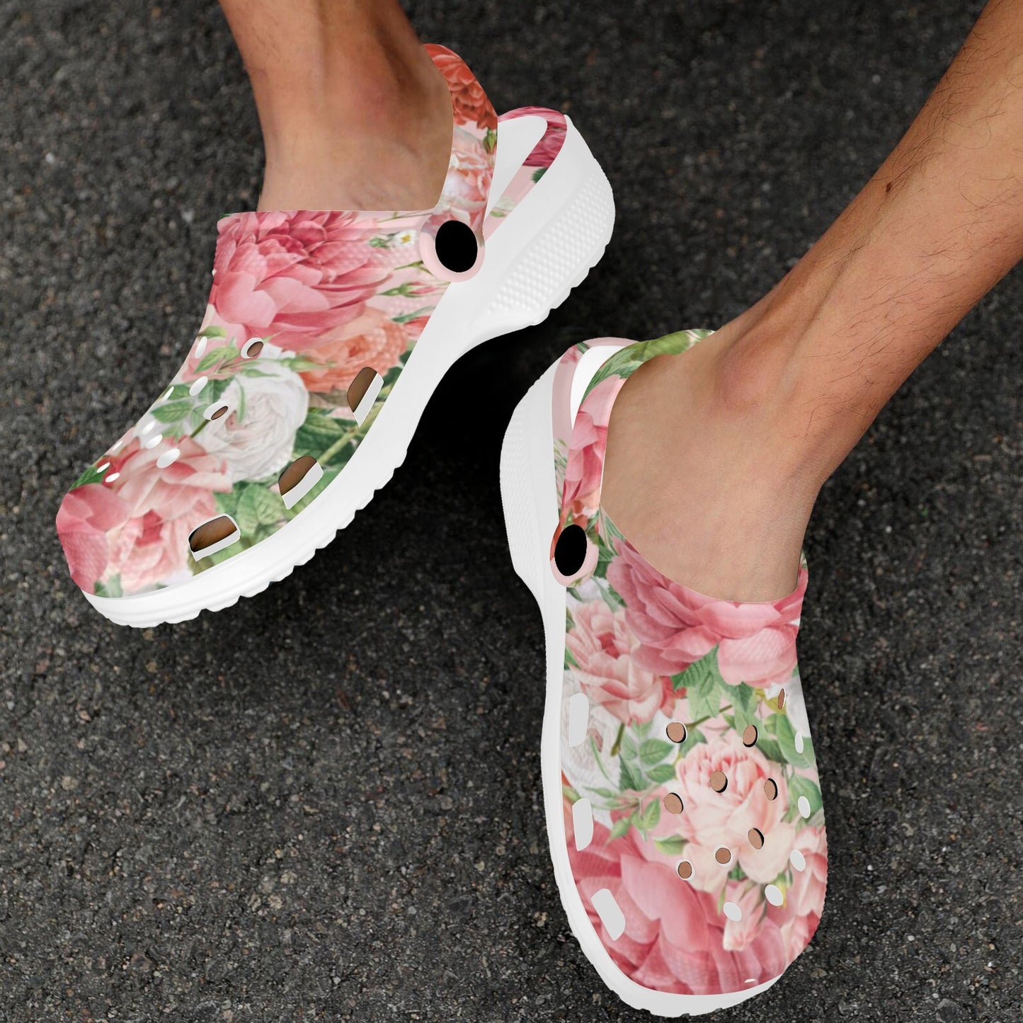 Peach Roses Custom Clogs