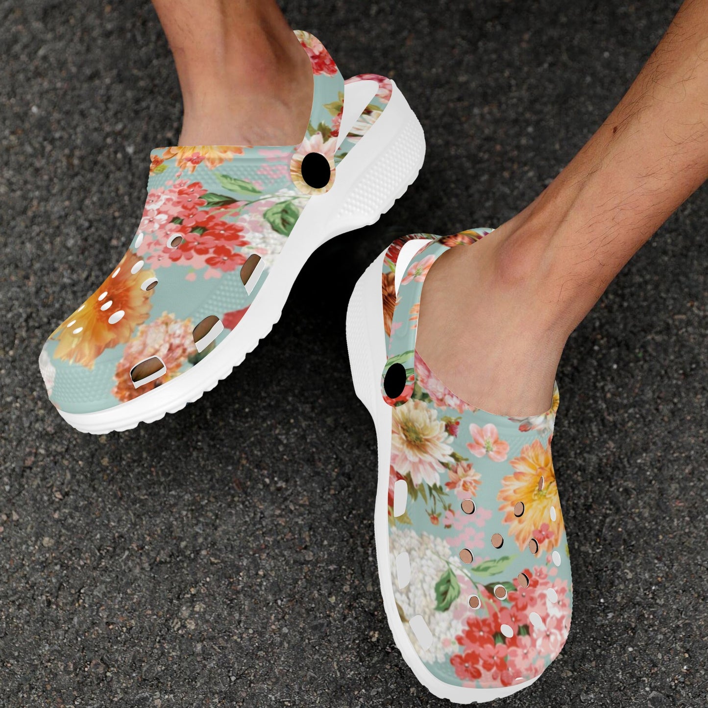 Spring Corals Floral Clogs
