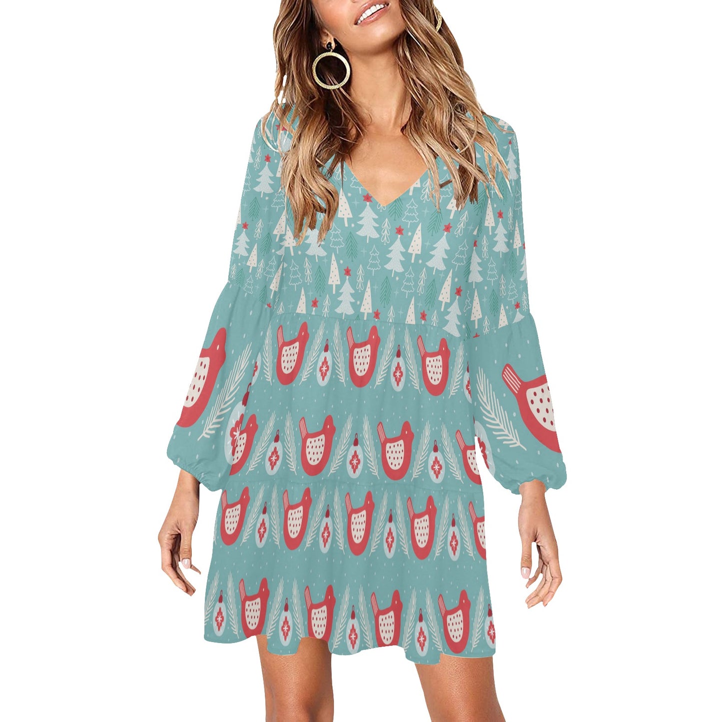 Retro Birds Holiday Dress