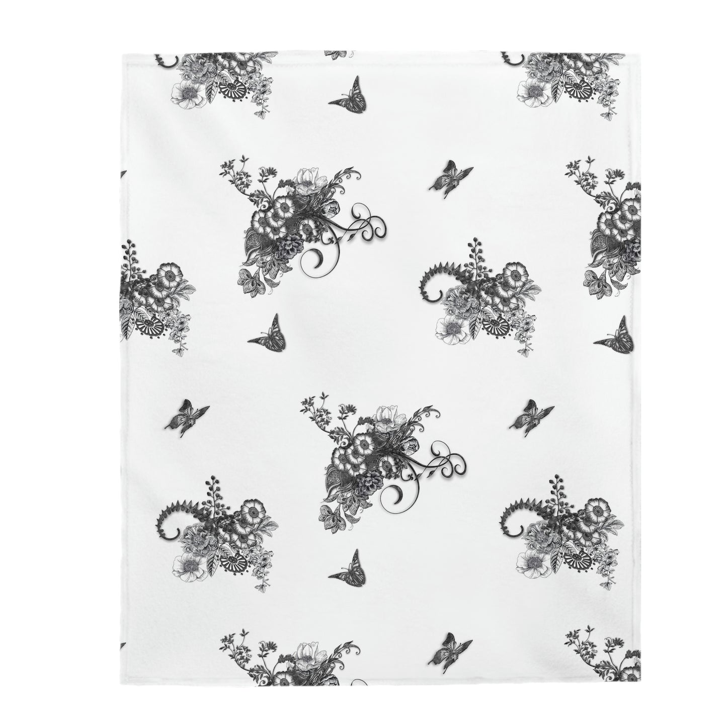 Butterfly Forest Velveteen Plush Blanket