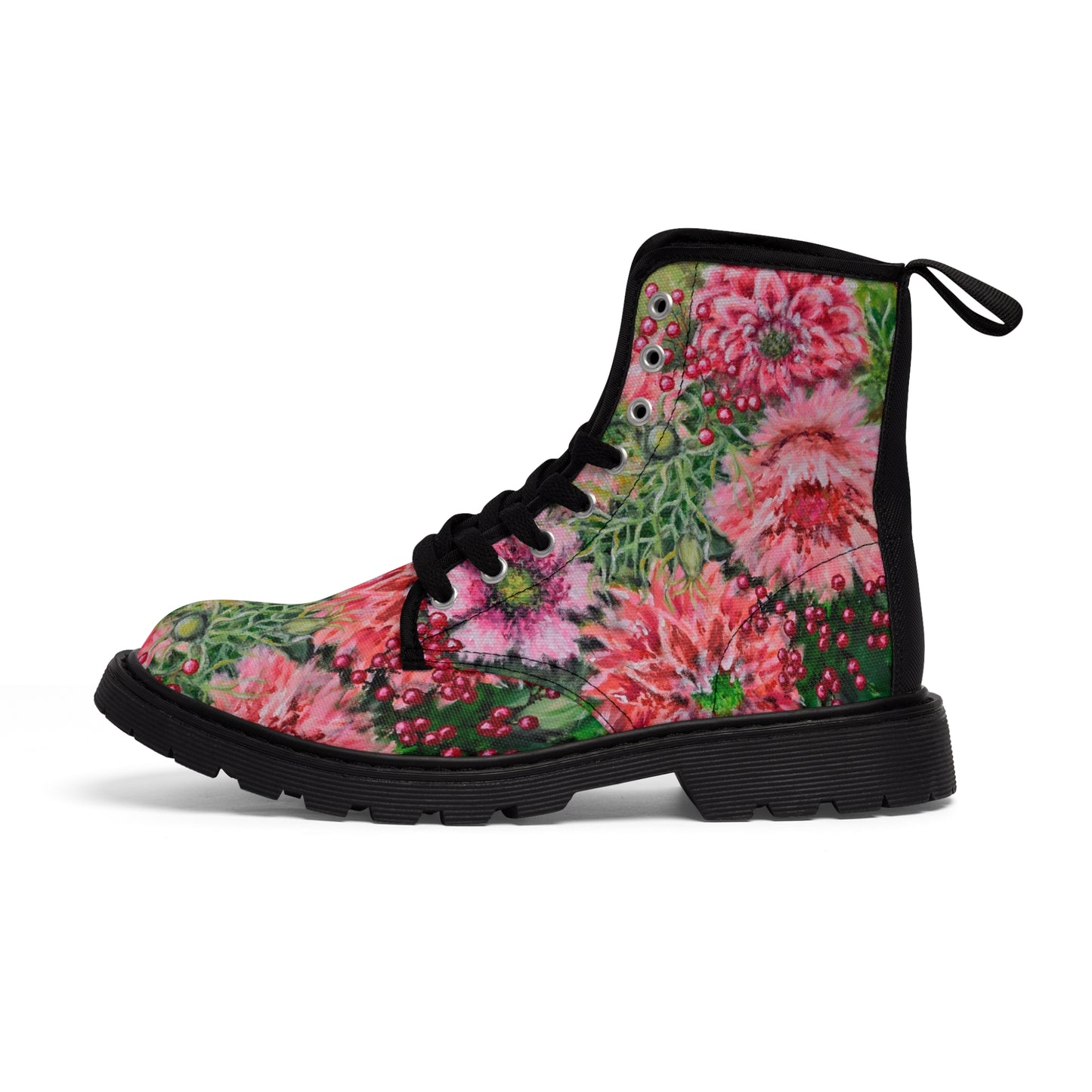 "Bursting Blooms" Women's Canvas Boots