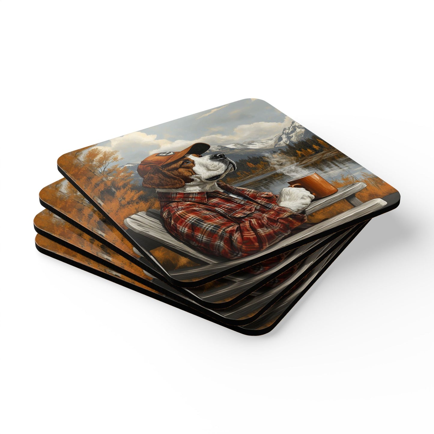 Bernie Loves Alaska Corkwood Coaster Set