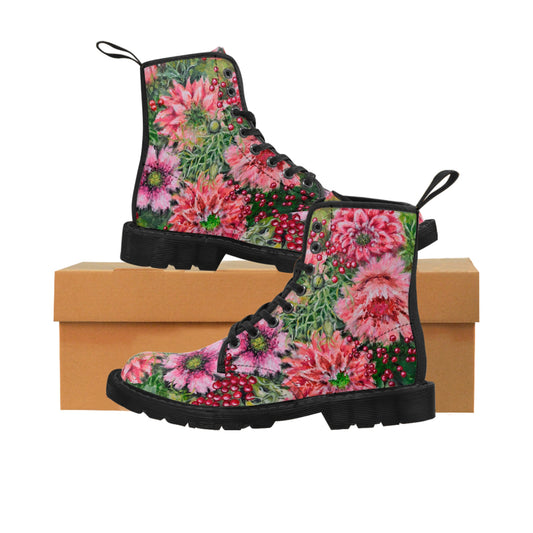 "Bursting Blooms" Women's Canvas Boots