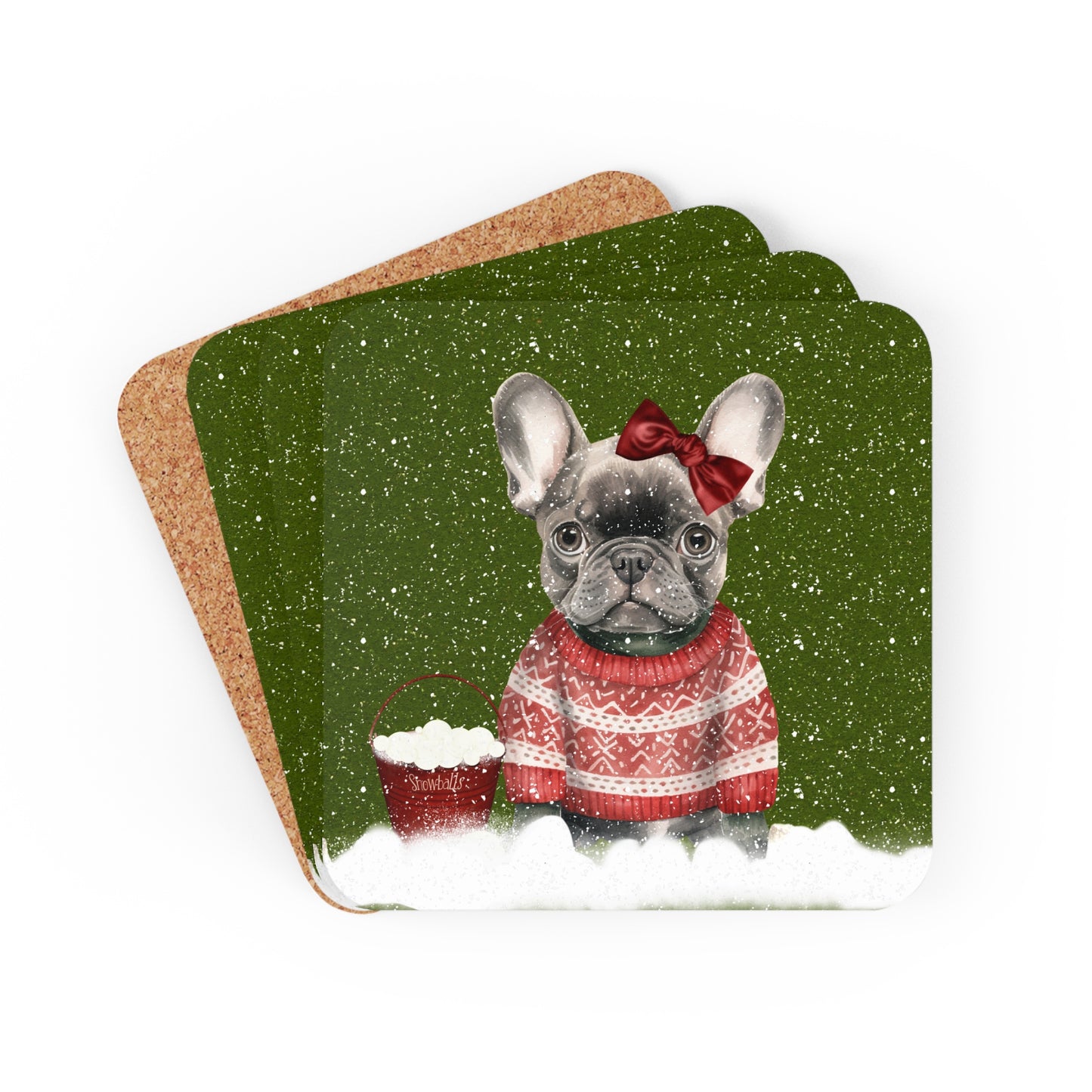 Freya the Frenchie Coaster Set of 4