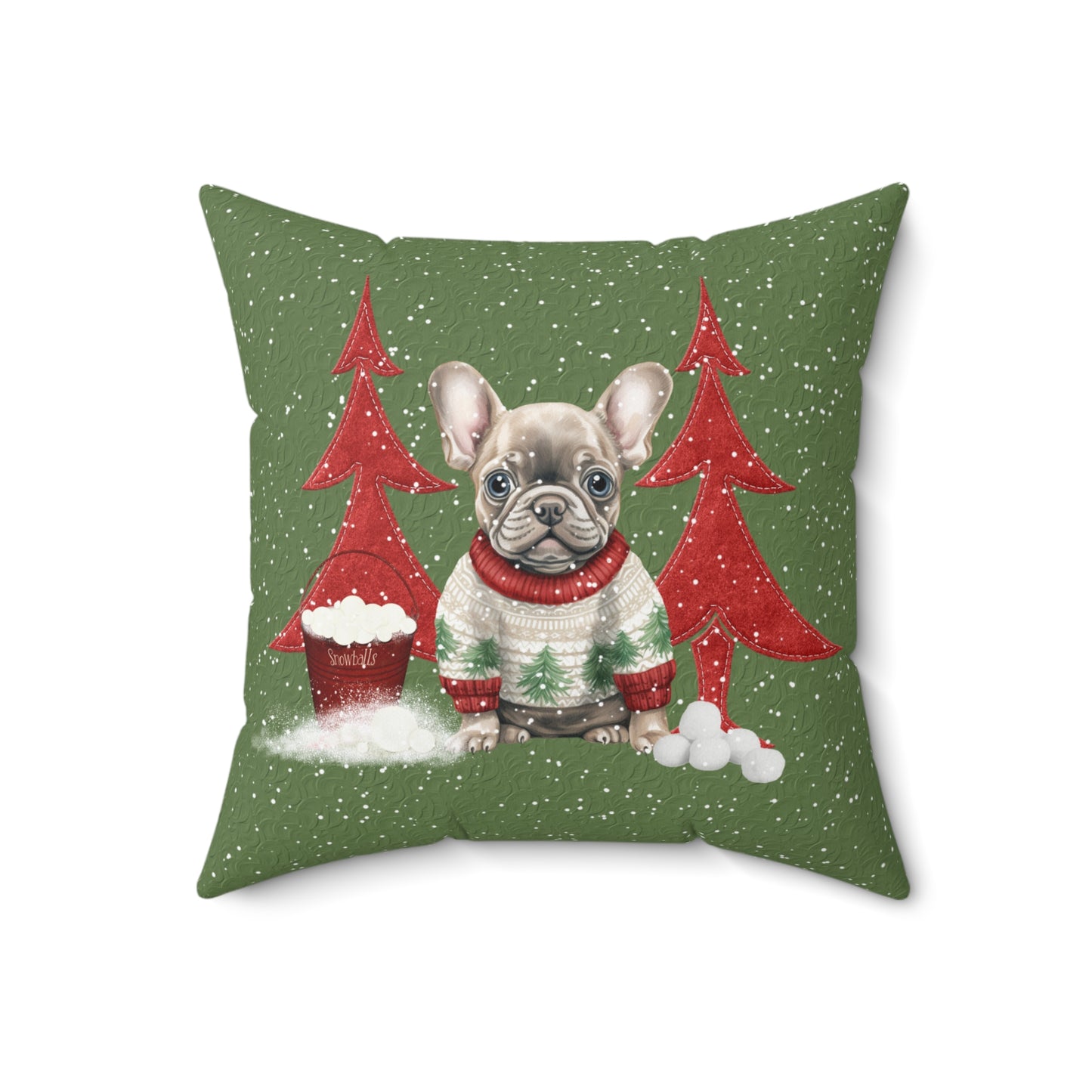 Francis the Frenchie Faux Suede Pillow