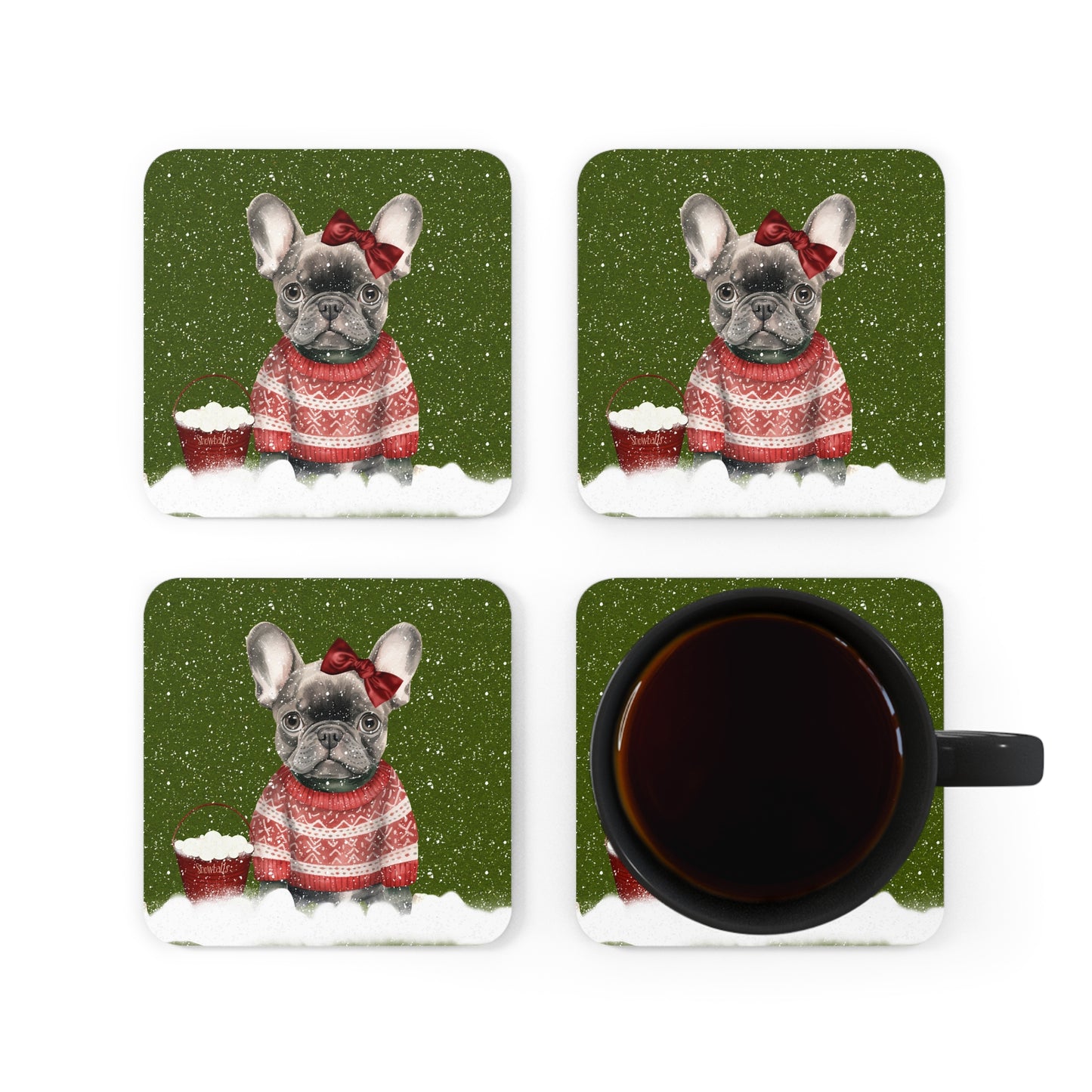 Freya the Frenchie Coaster Set of 4