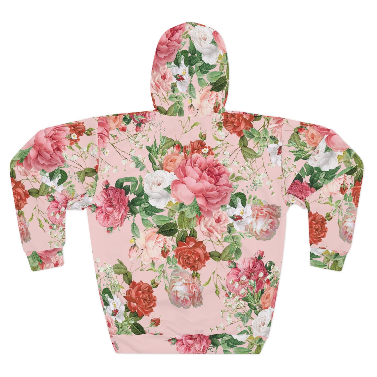 Peach Floral Pullover Hoodie