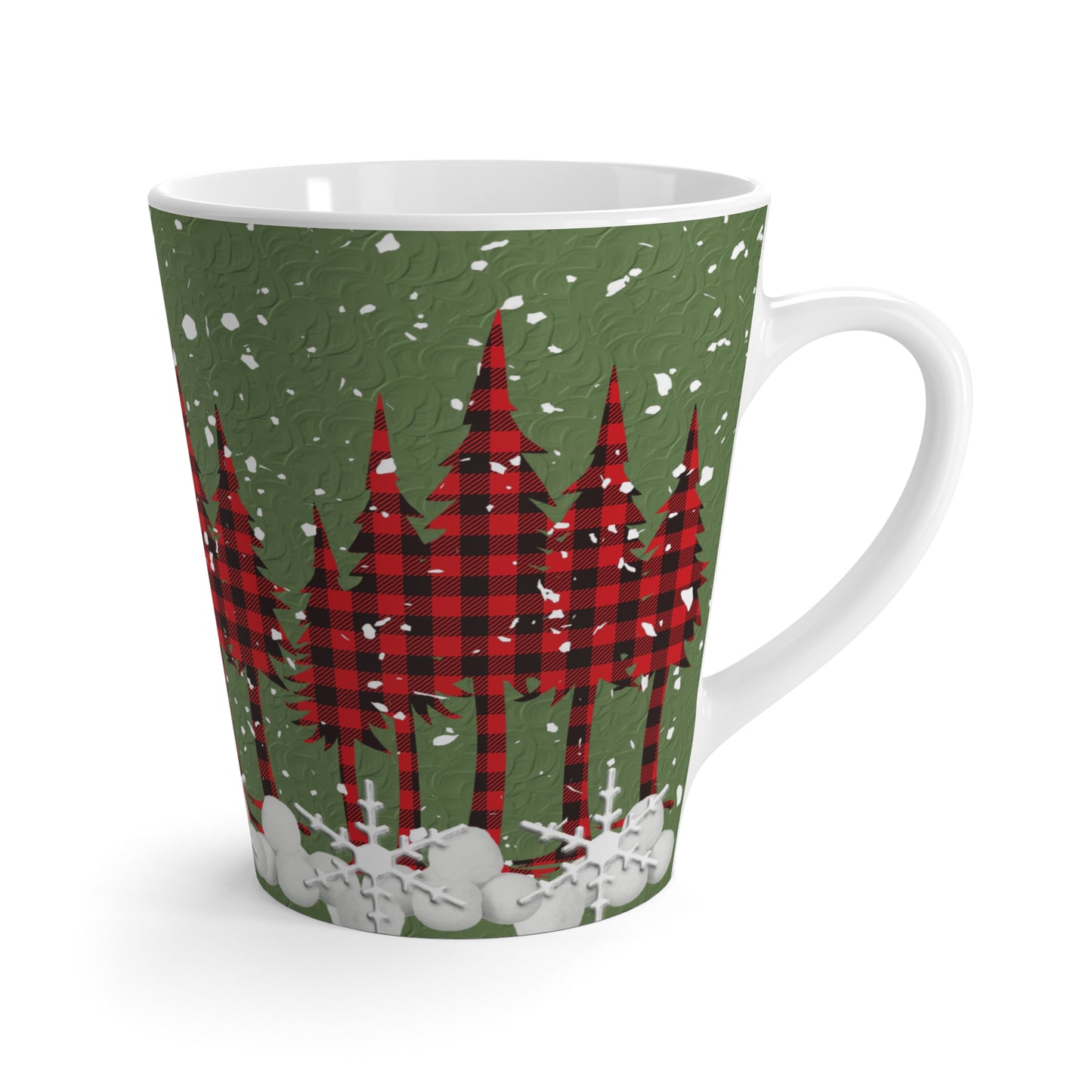 Buffalo Plaid Trees Latte Mug