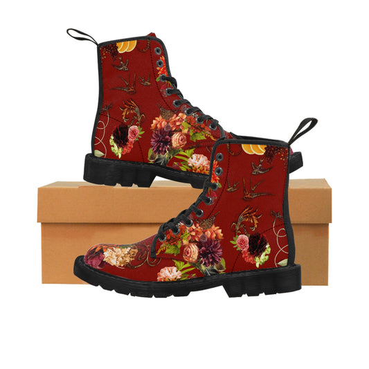 Garnet Floral Women's Canvas Boots