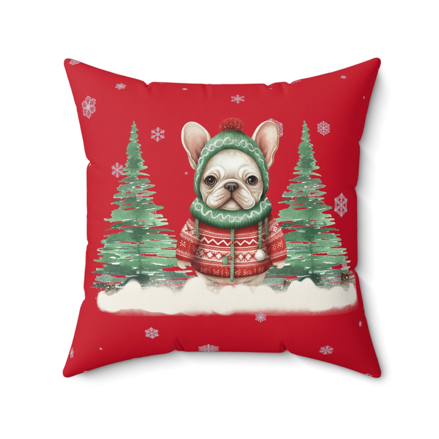 Favian the Frenchie Faux Suede Pillow