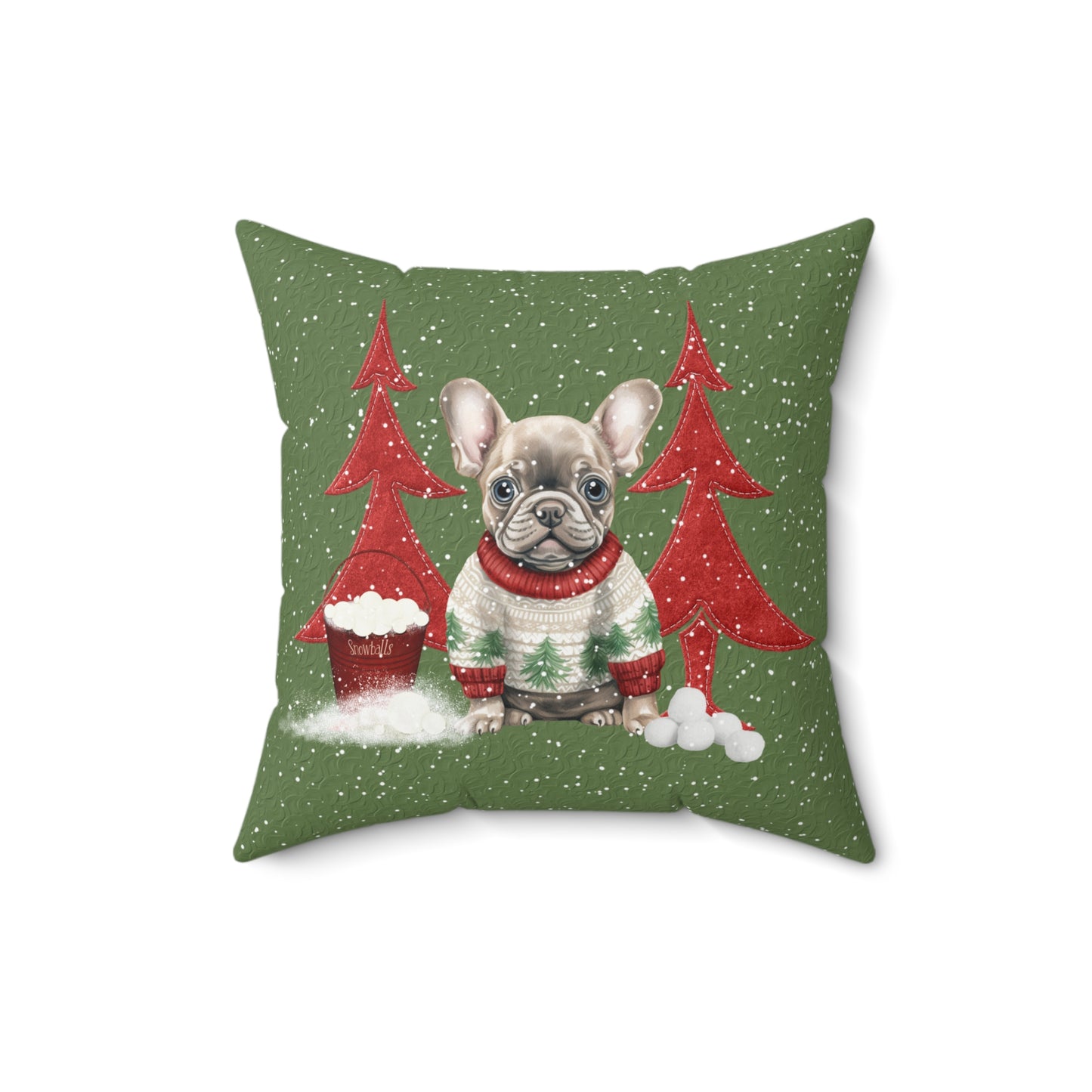 Francis the Frenchie Faux Suede Pillow