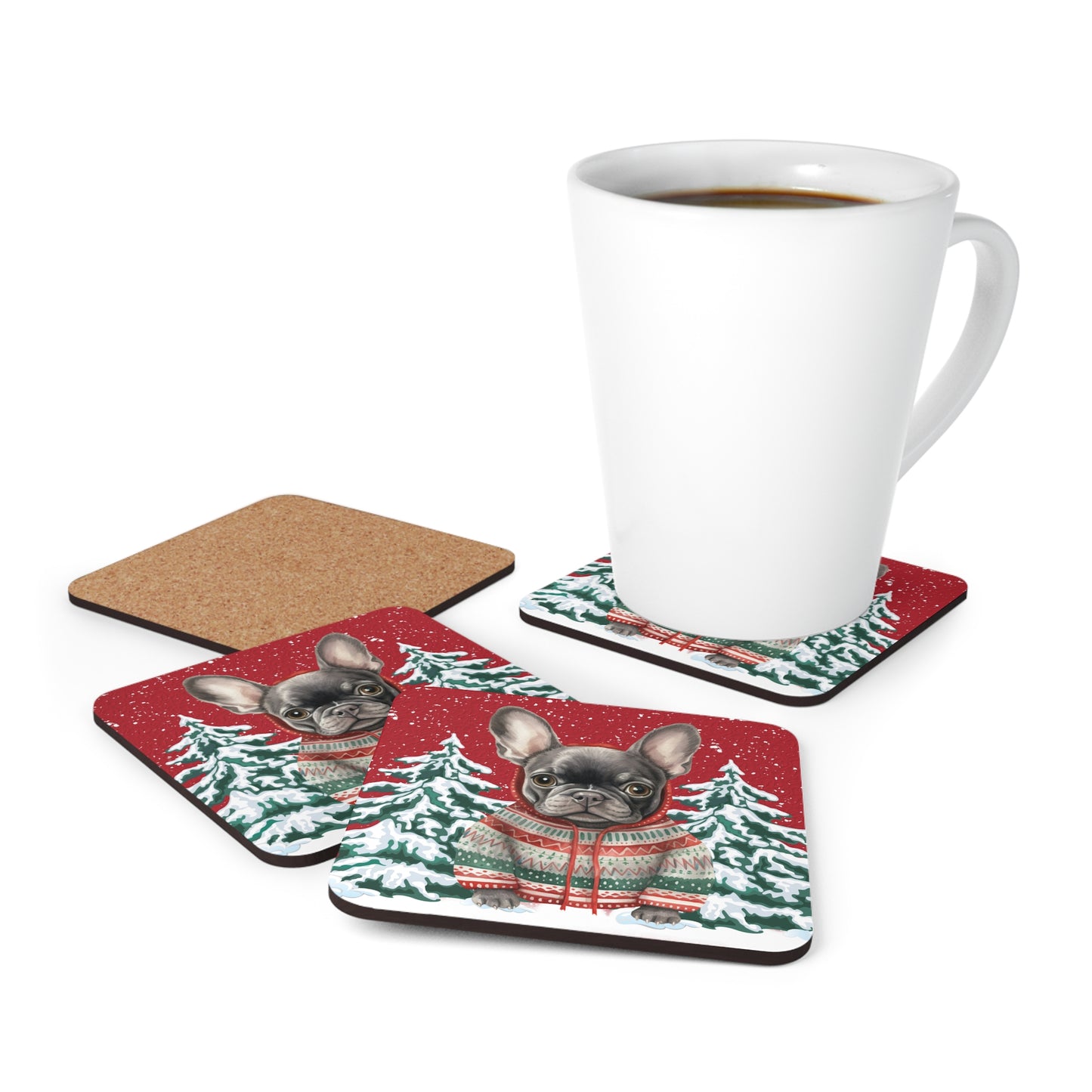 Finnegan the Frenchie Coaster Set of 4