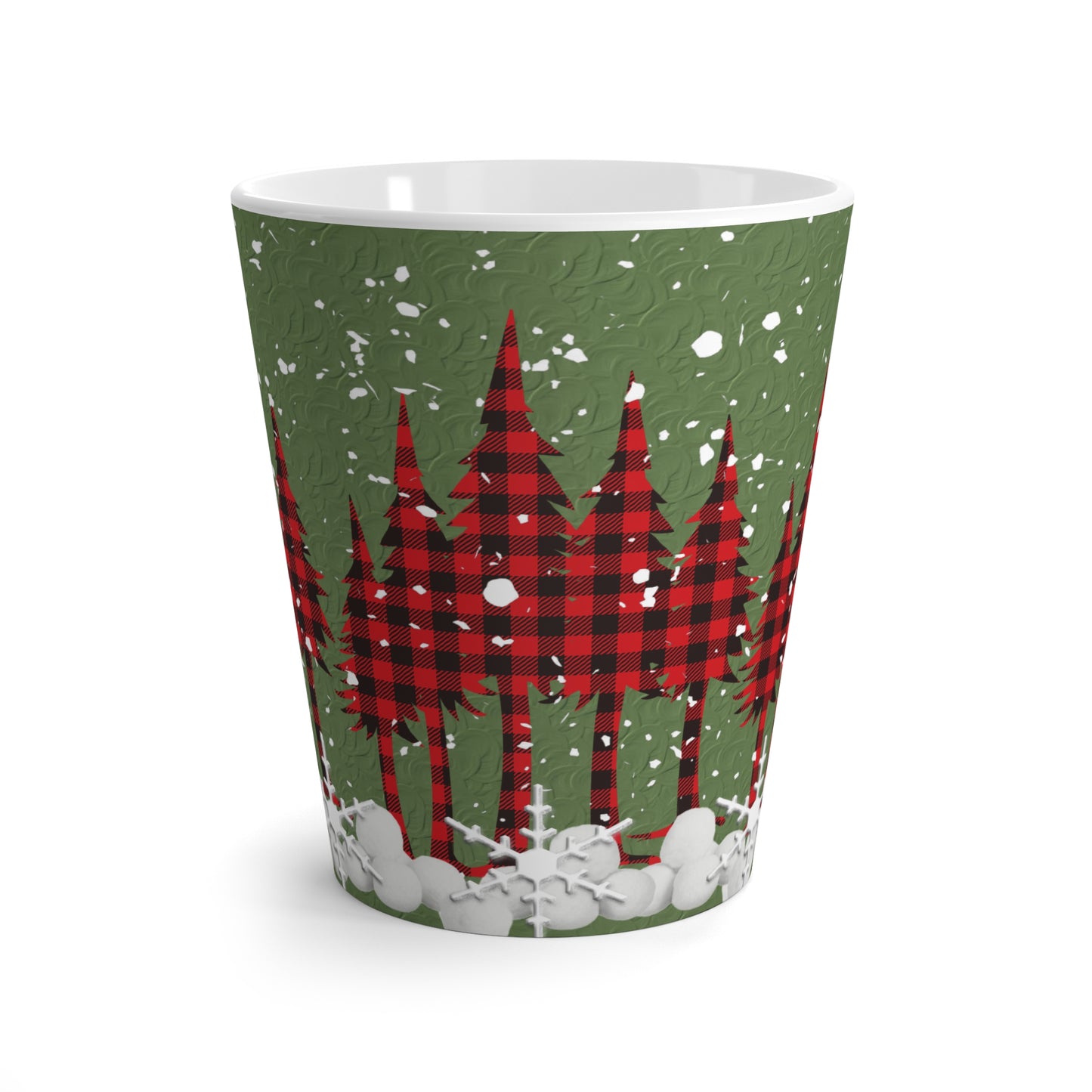 Buffalo Plaid Trees Latte Mug