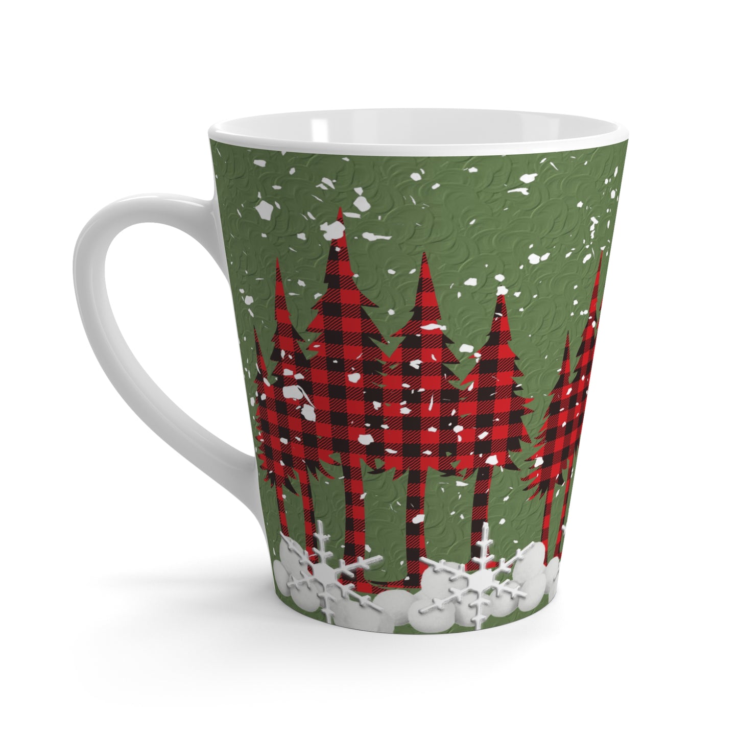 Buffalo Plaid Trees Latte Mug