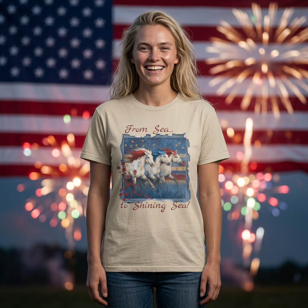 "From Sea to Shining Sea" Unisex Heavy Cotton Tee