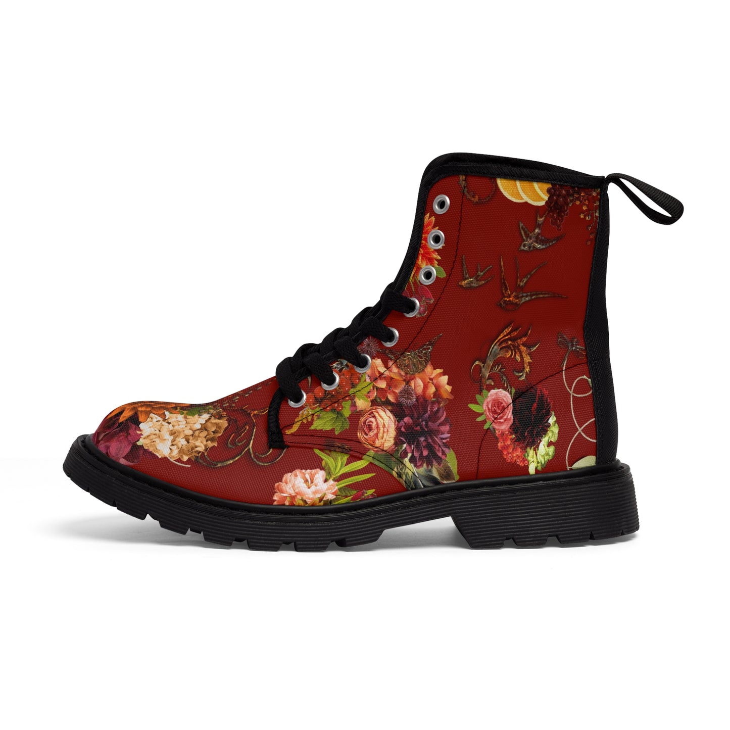 Garnet Floral Women's Canvas Boots