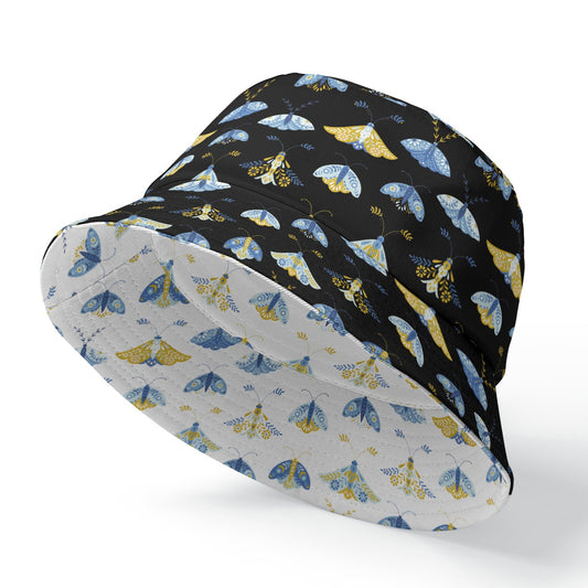 Scandi Moths Reversible Bucket Hat