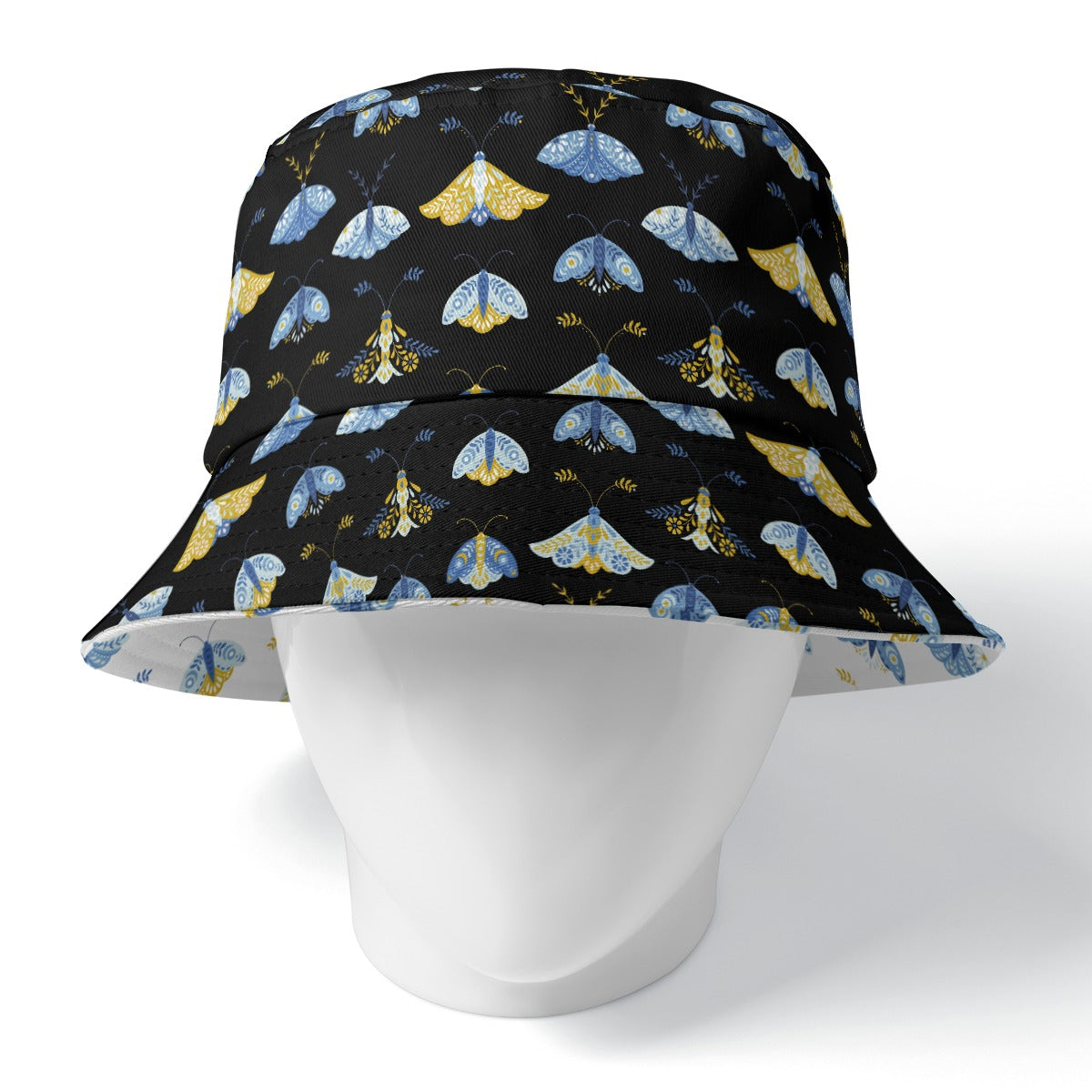 Scandi Moths Reversible Bucket Hat