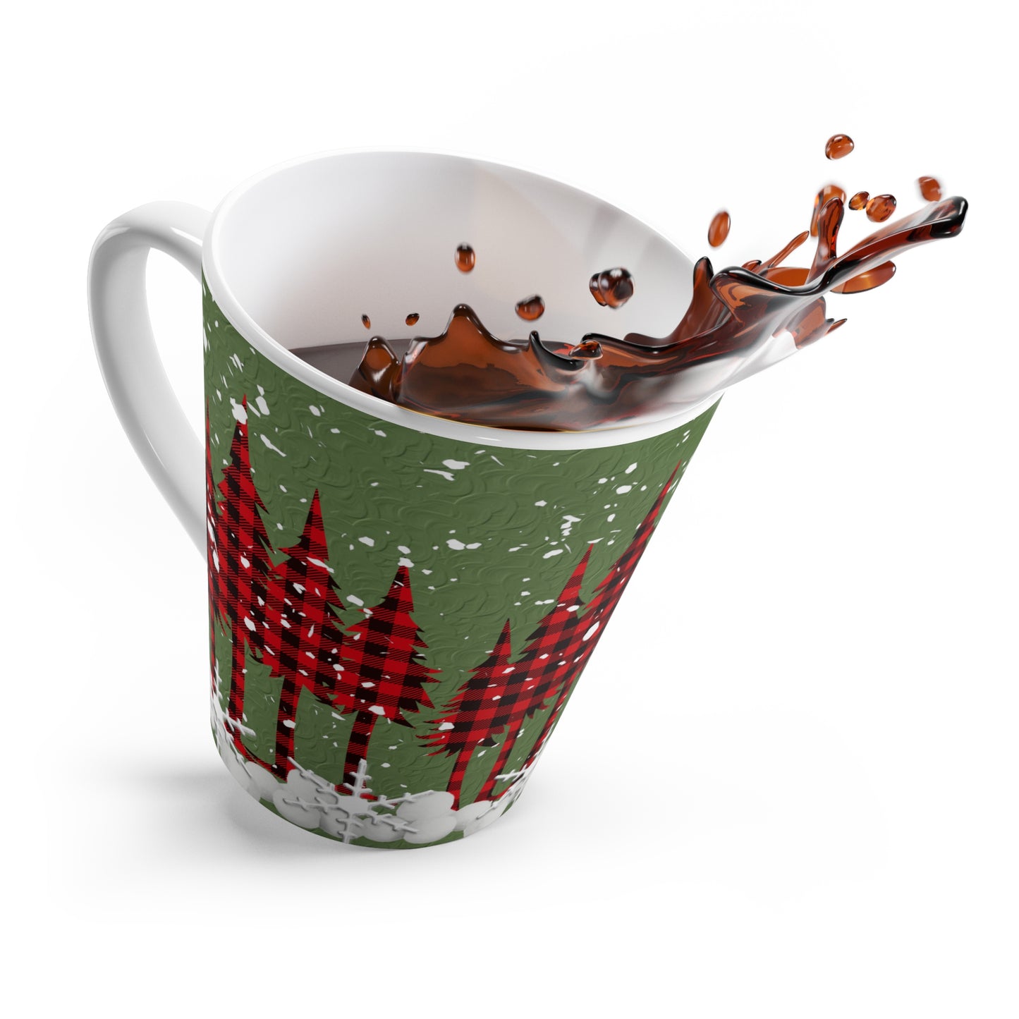 Buffalo Plaid Trees Latte Mug