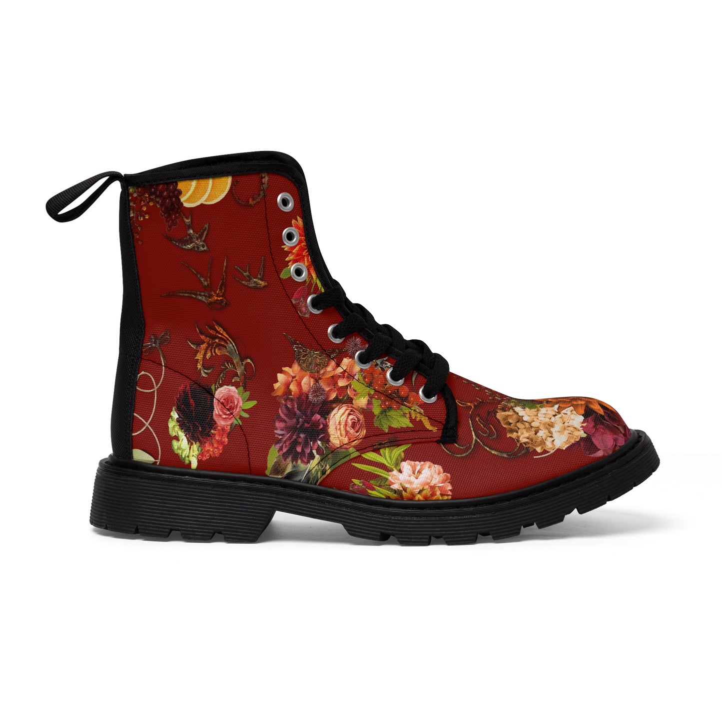 Garnet Floral Women's Canvas Boots