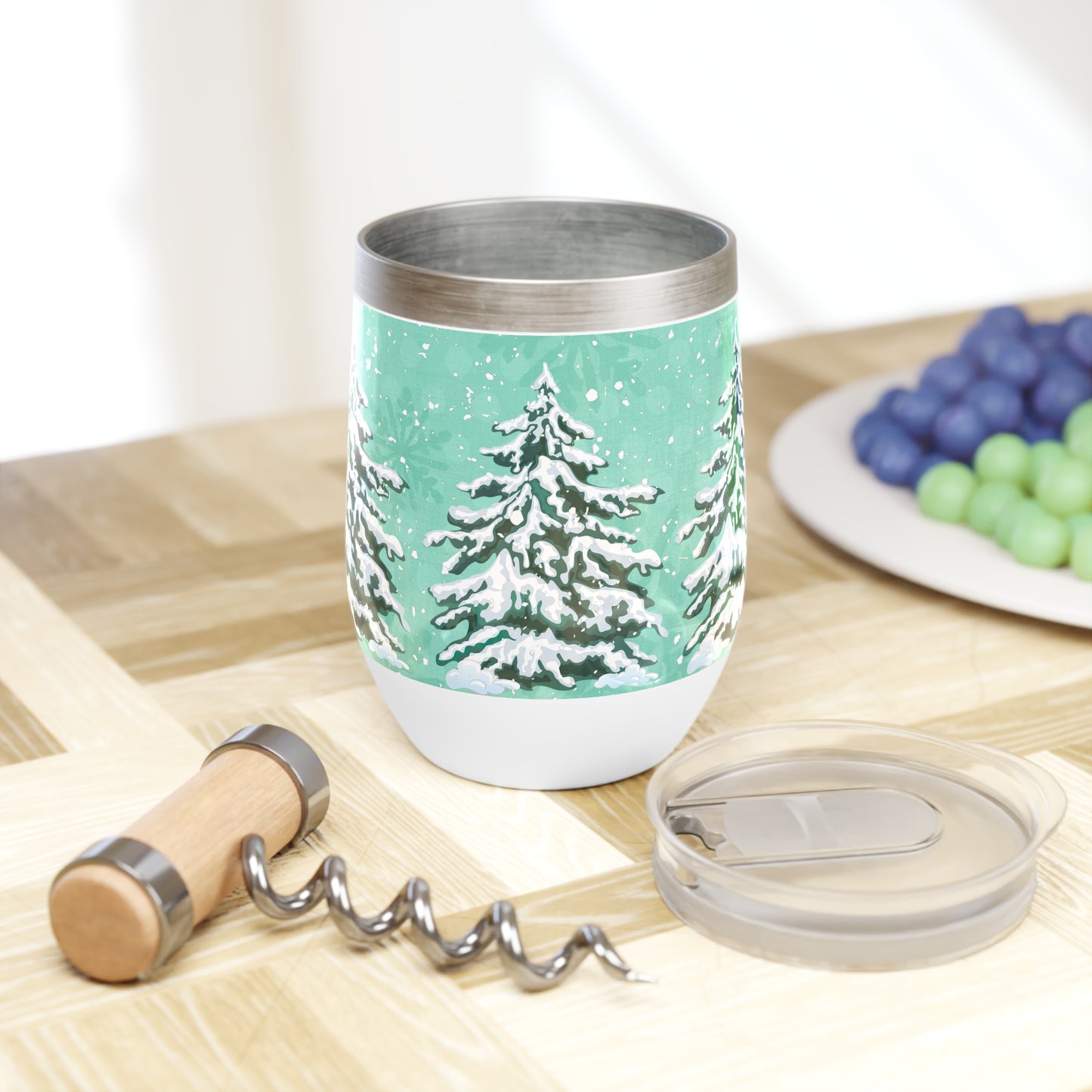 Snowy Trees Chill Wine Tumbler