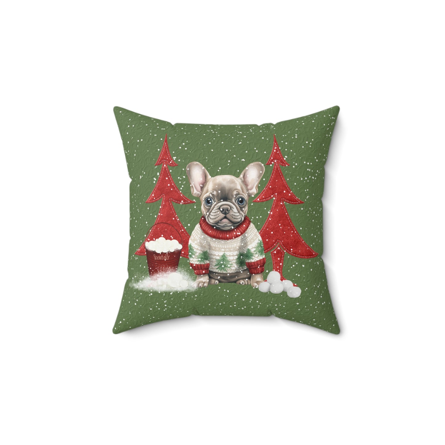 Francis the Frenchie Faux Suede Pillow