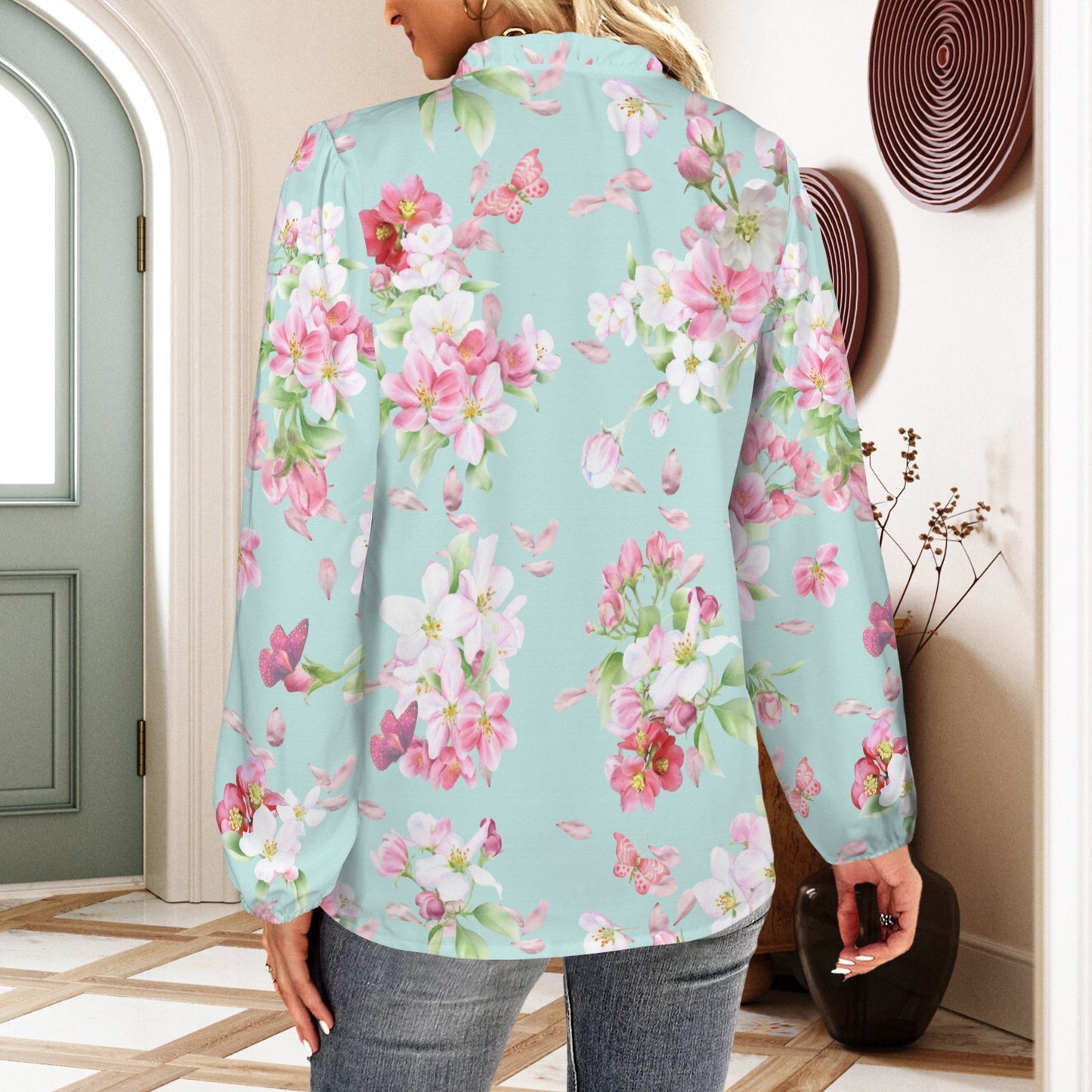 Spring Blossoms on Aqua Offset