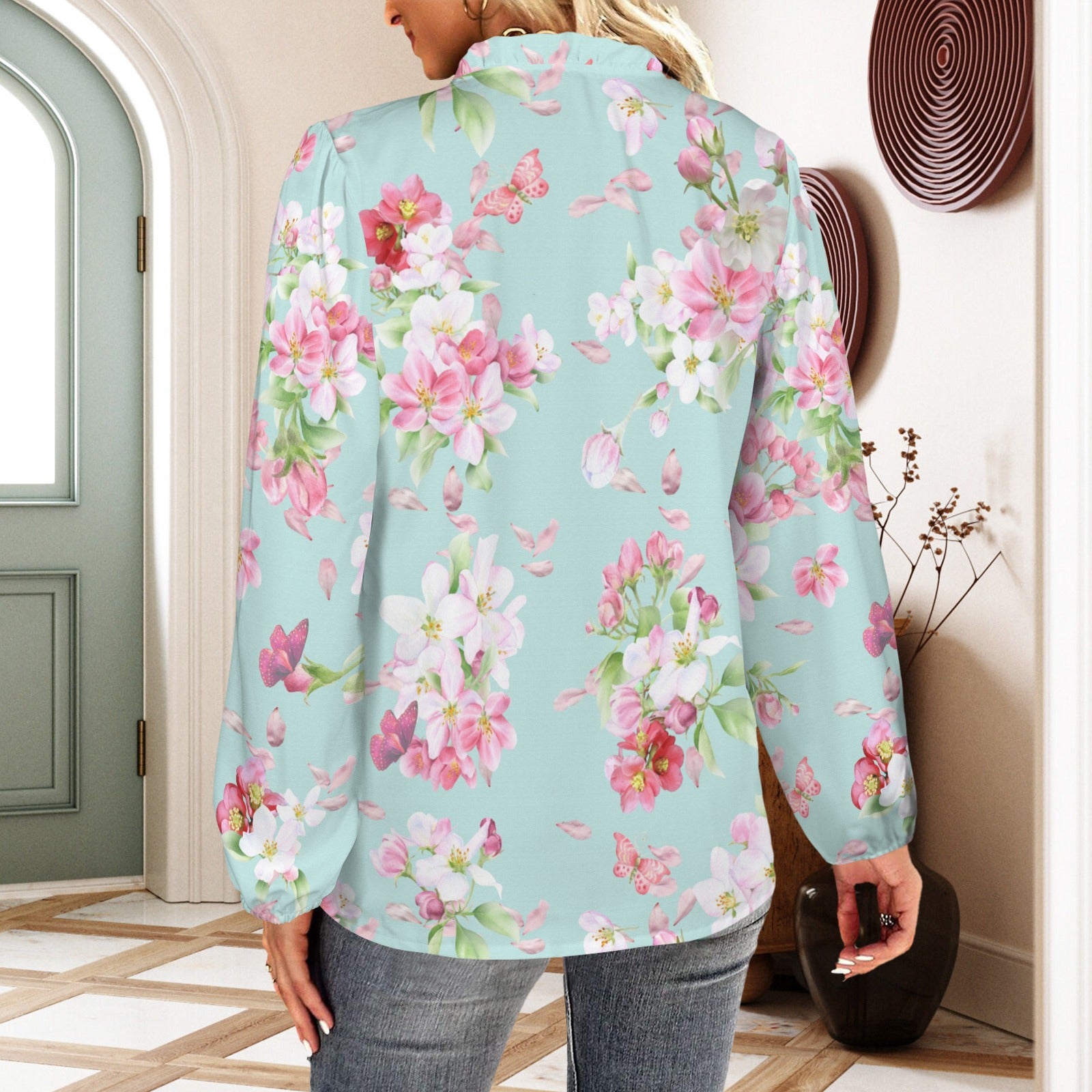 Spring Blossoms on Aqua Offset