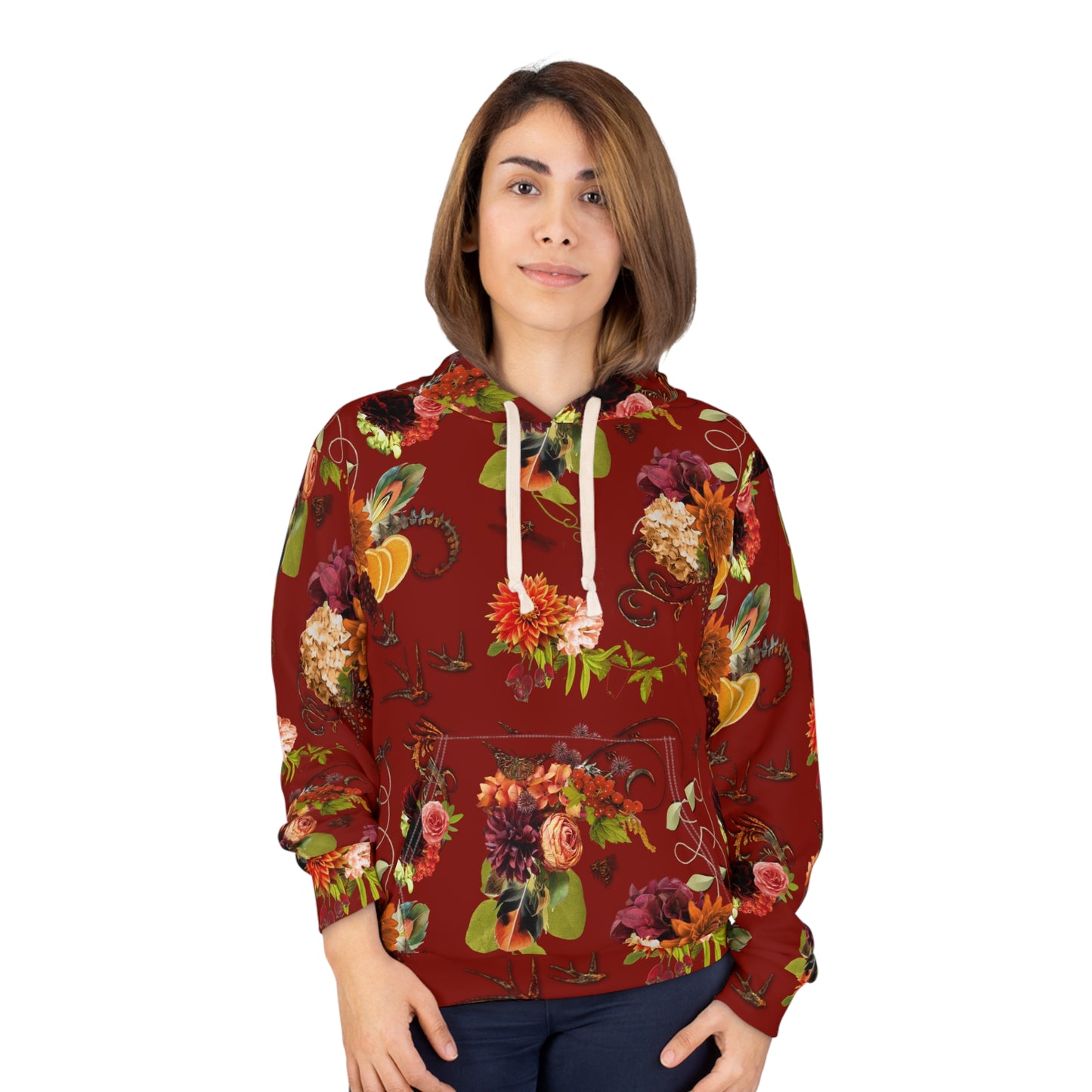 Garnet Floral Pullover Hoodie