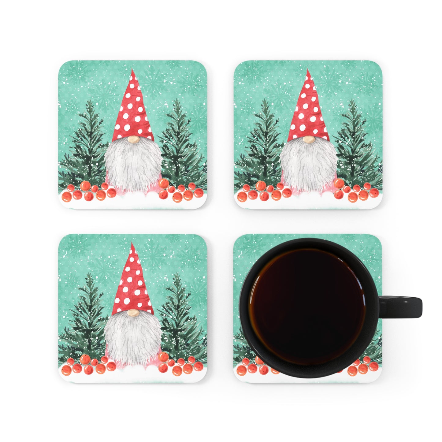 Red Hat Gnome Coaster Set of 4