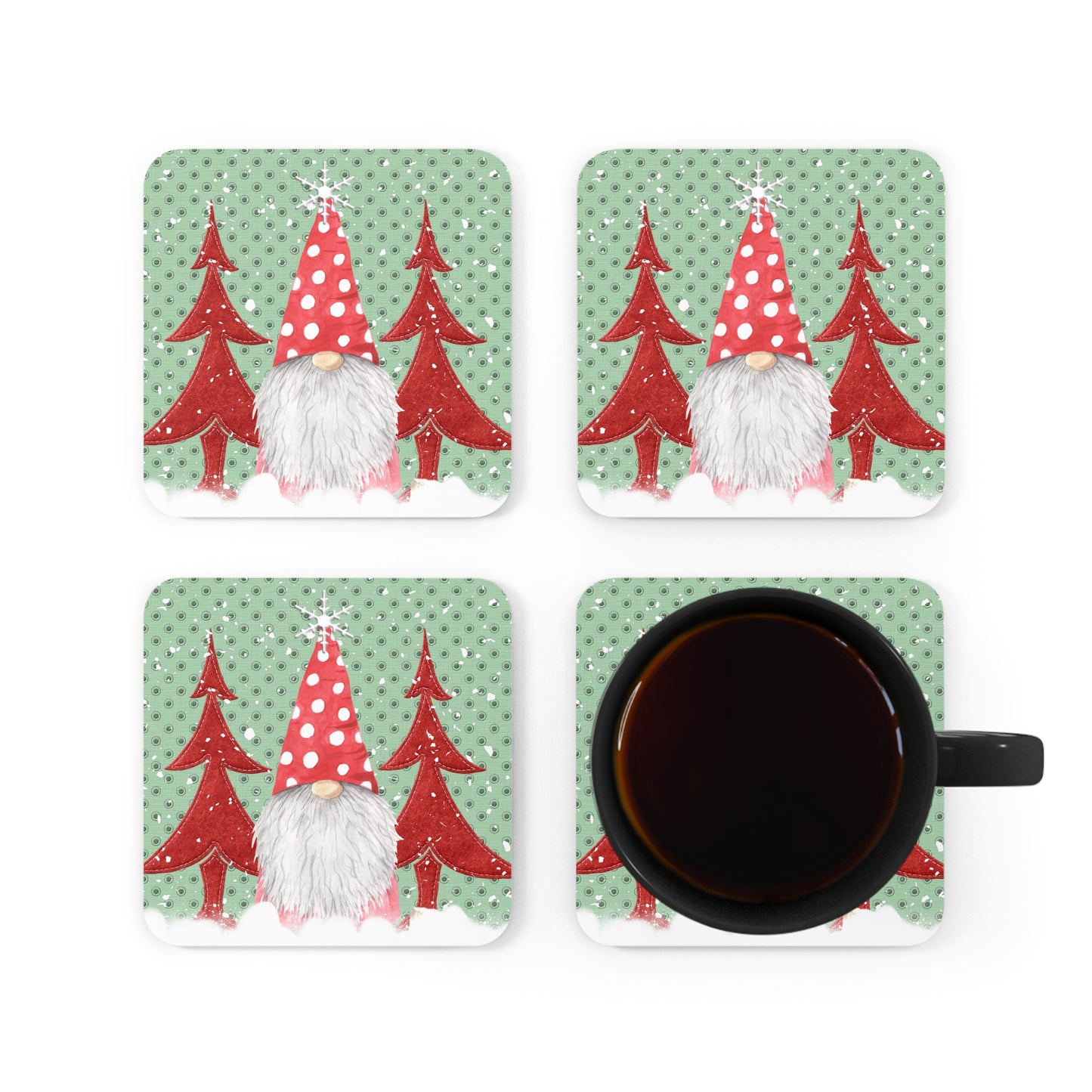 Red Hat Gnome Coaster Set of 4