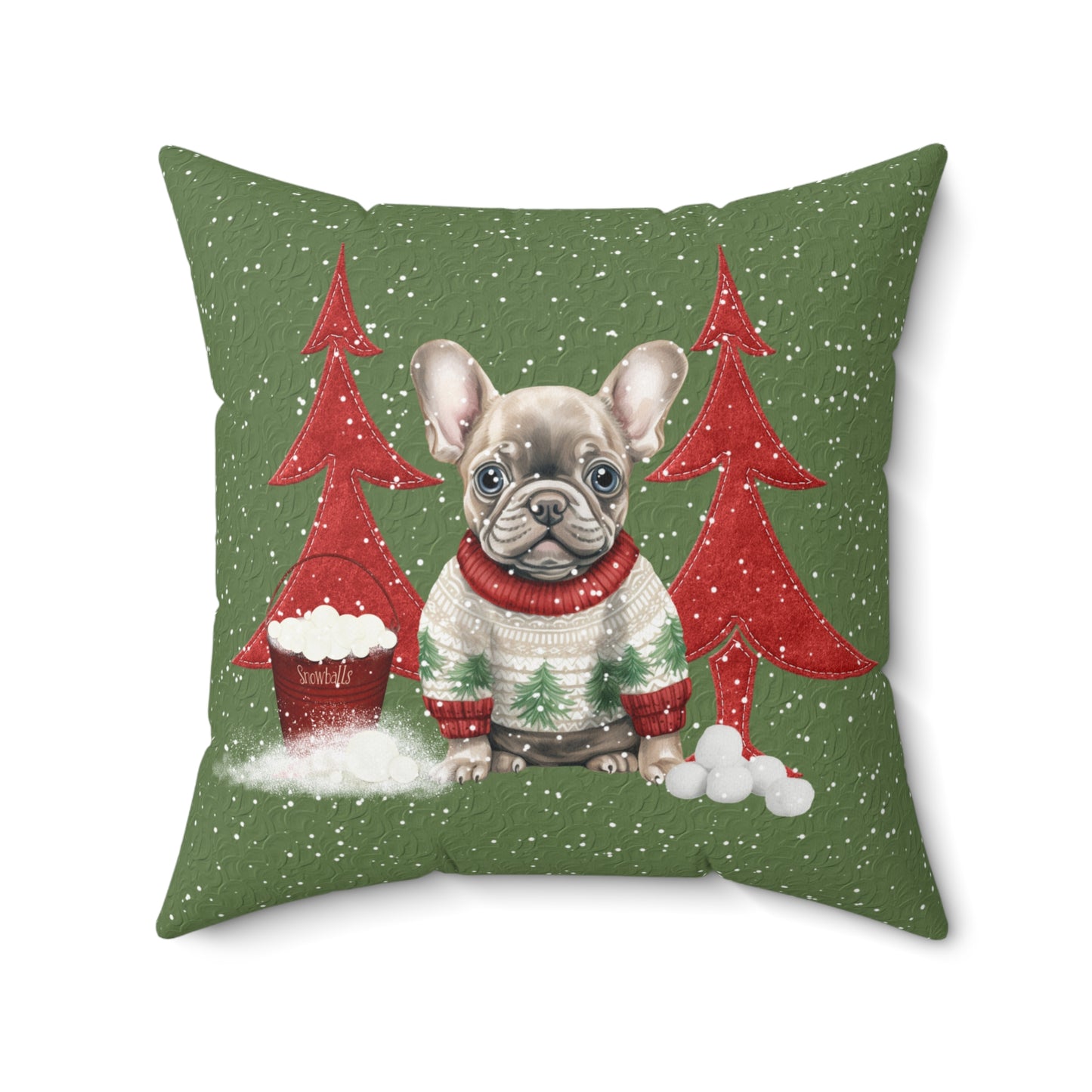 Francis the Frenchie Faux Suede Pillow