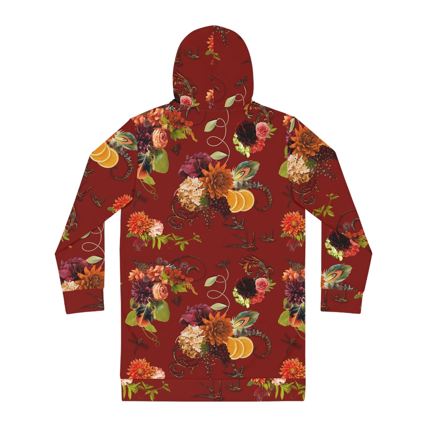 Garnet Floral Women's Hoodie Dress