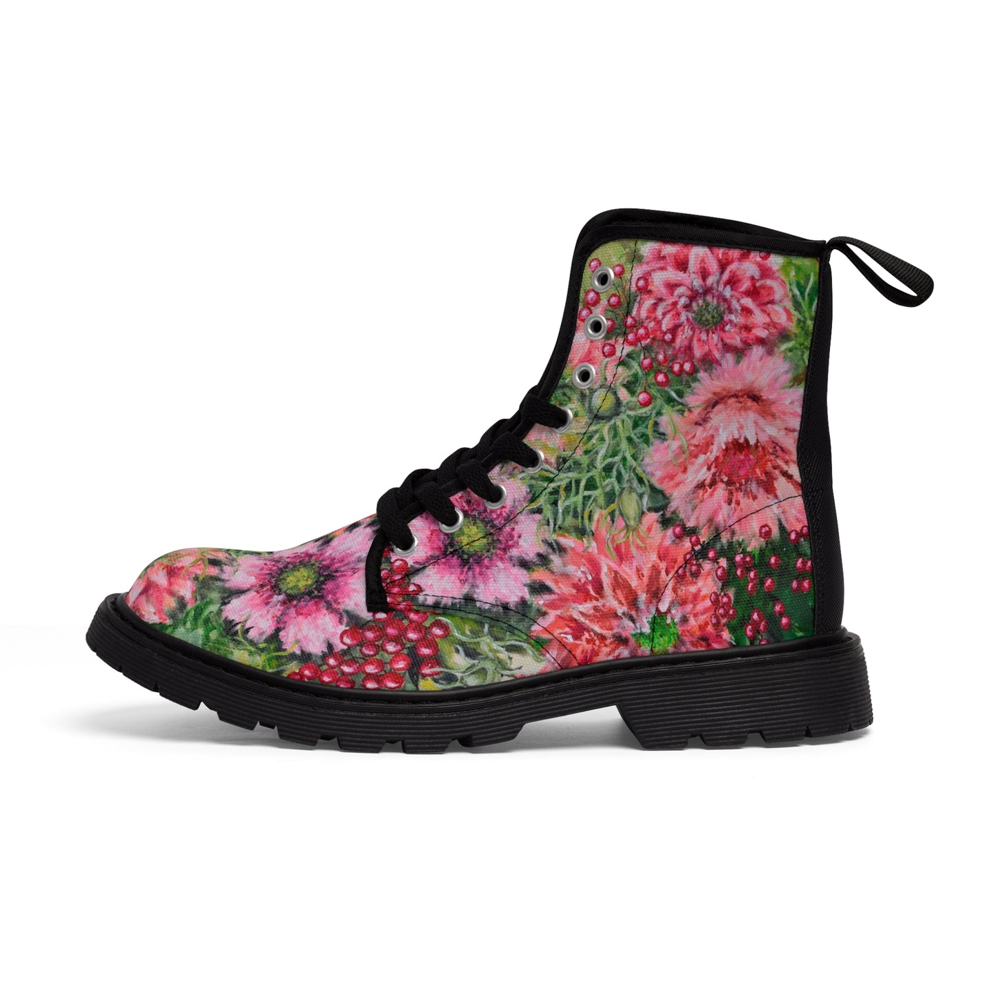 "Bursting Blooms" Women's Canvas Boots