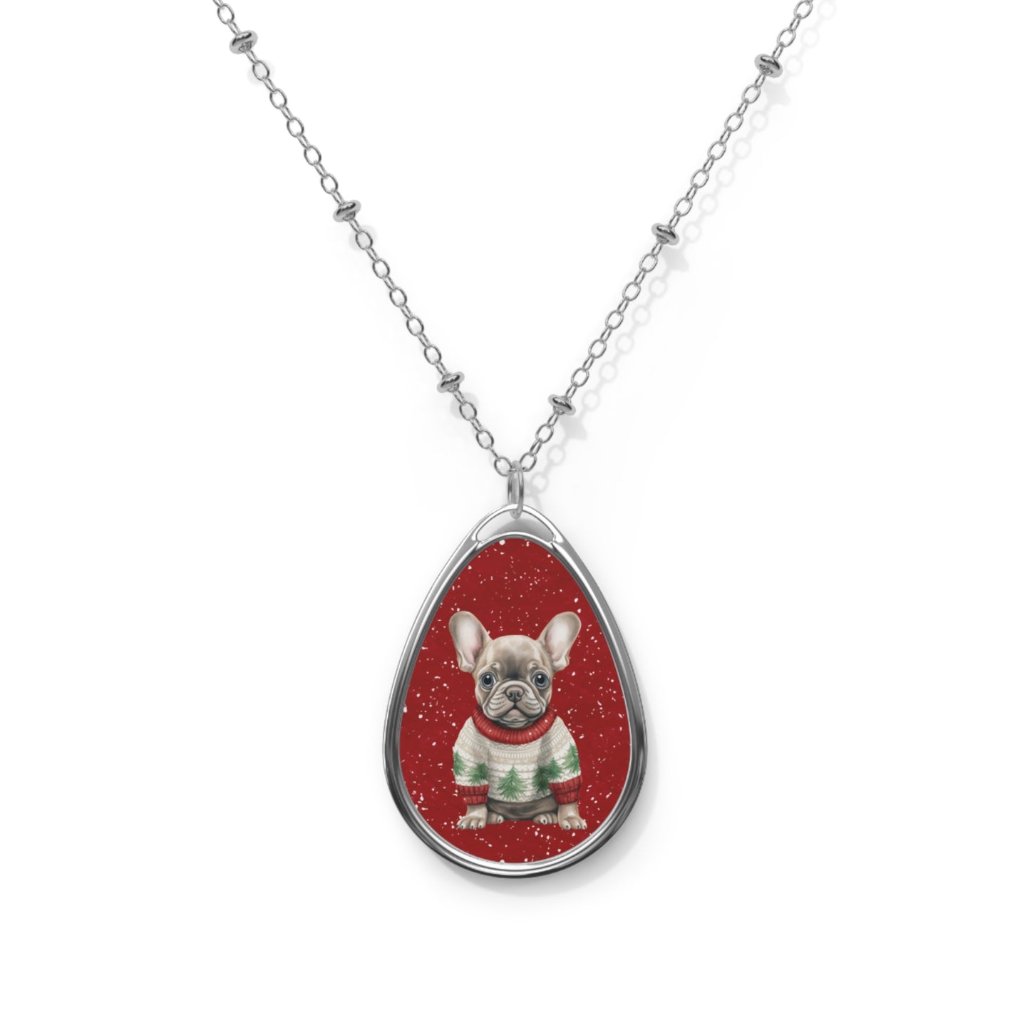 Frenchie Oval Necklace