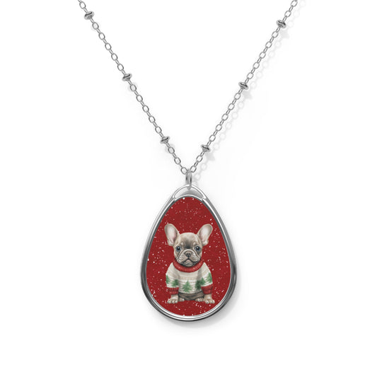 Frenchie Oval Necklace