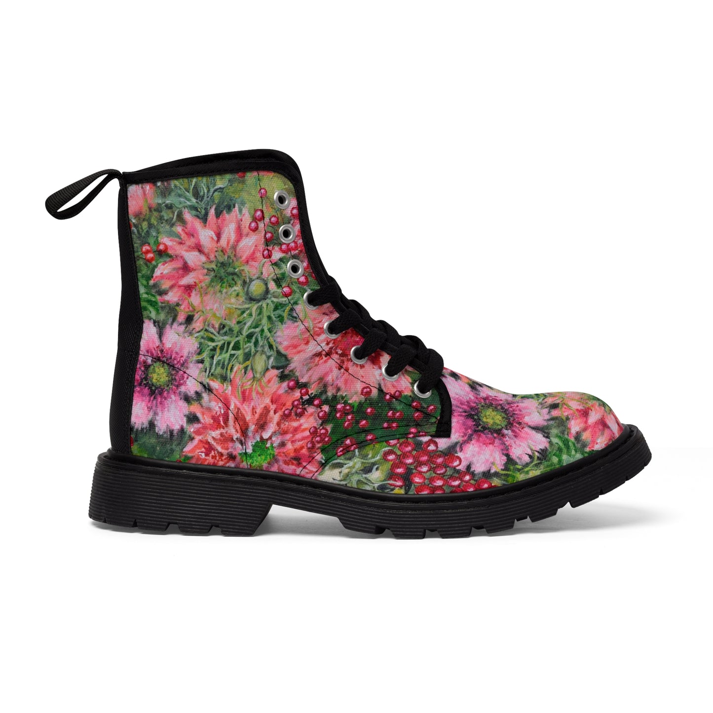 "Bursting Blooms" Women's Canvas Boots